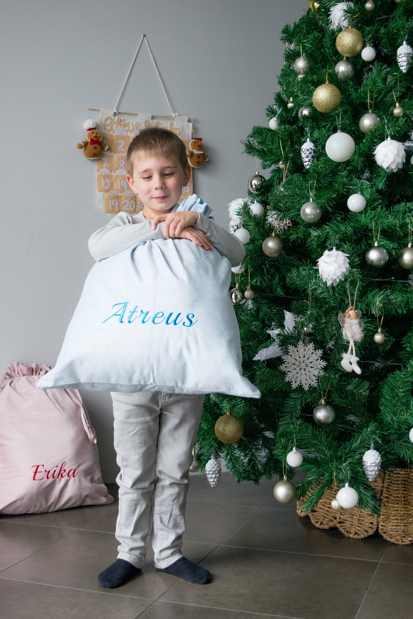 Personalised Embroidered Velvet Christmas Sack