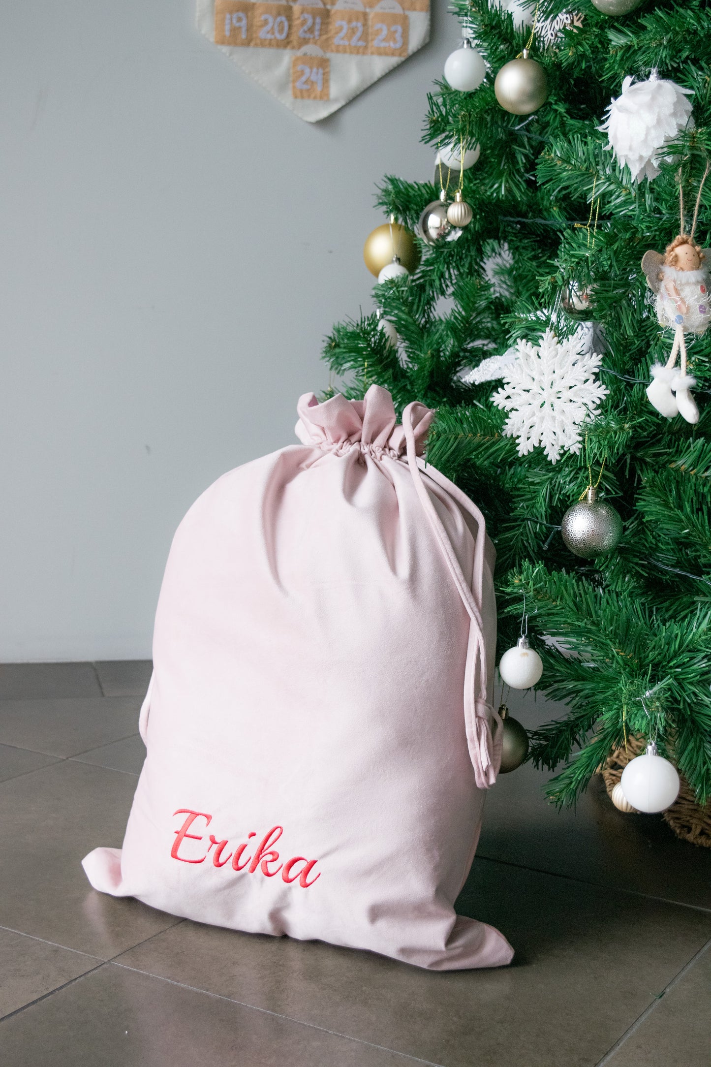 Personalised Embroidered Velvet Christmas Sack