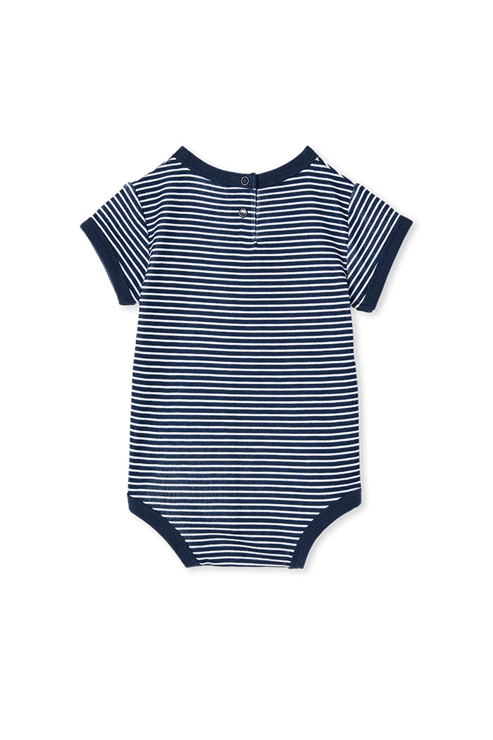 MILKY Navy Mini Stripe Bubbysuit - Little Hero Kids
