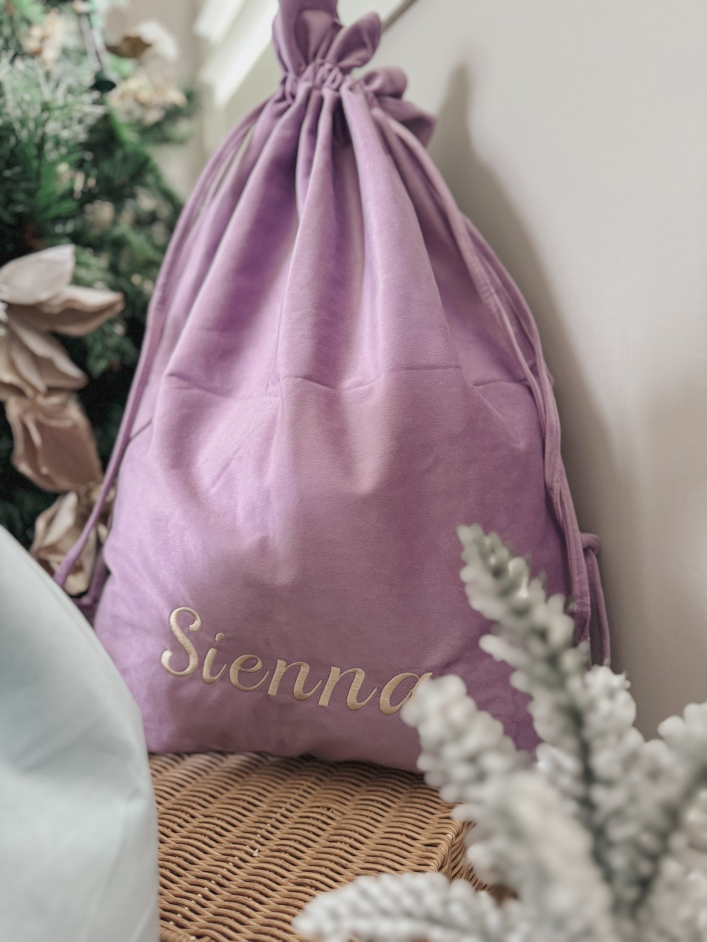 Personalised Embroidered Velvet Christmas Sack