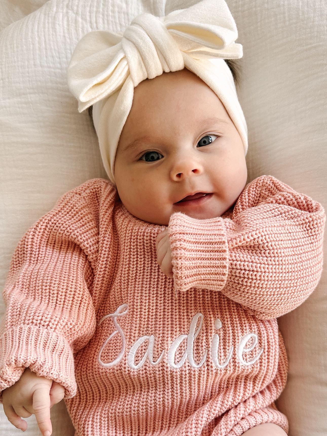Personalised Embroidered Organic Cotton Knit Romper