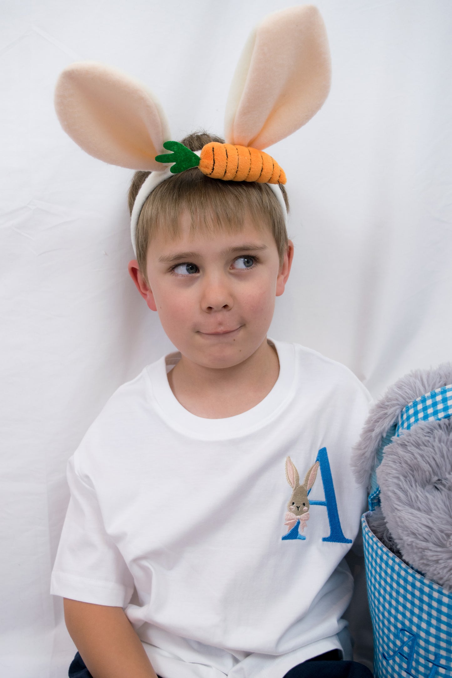 Personalised Embroidered Bunny Initial T-Shirt