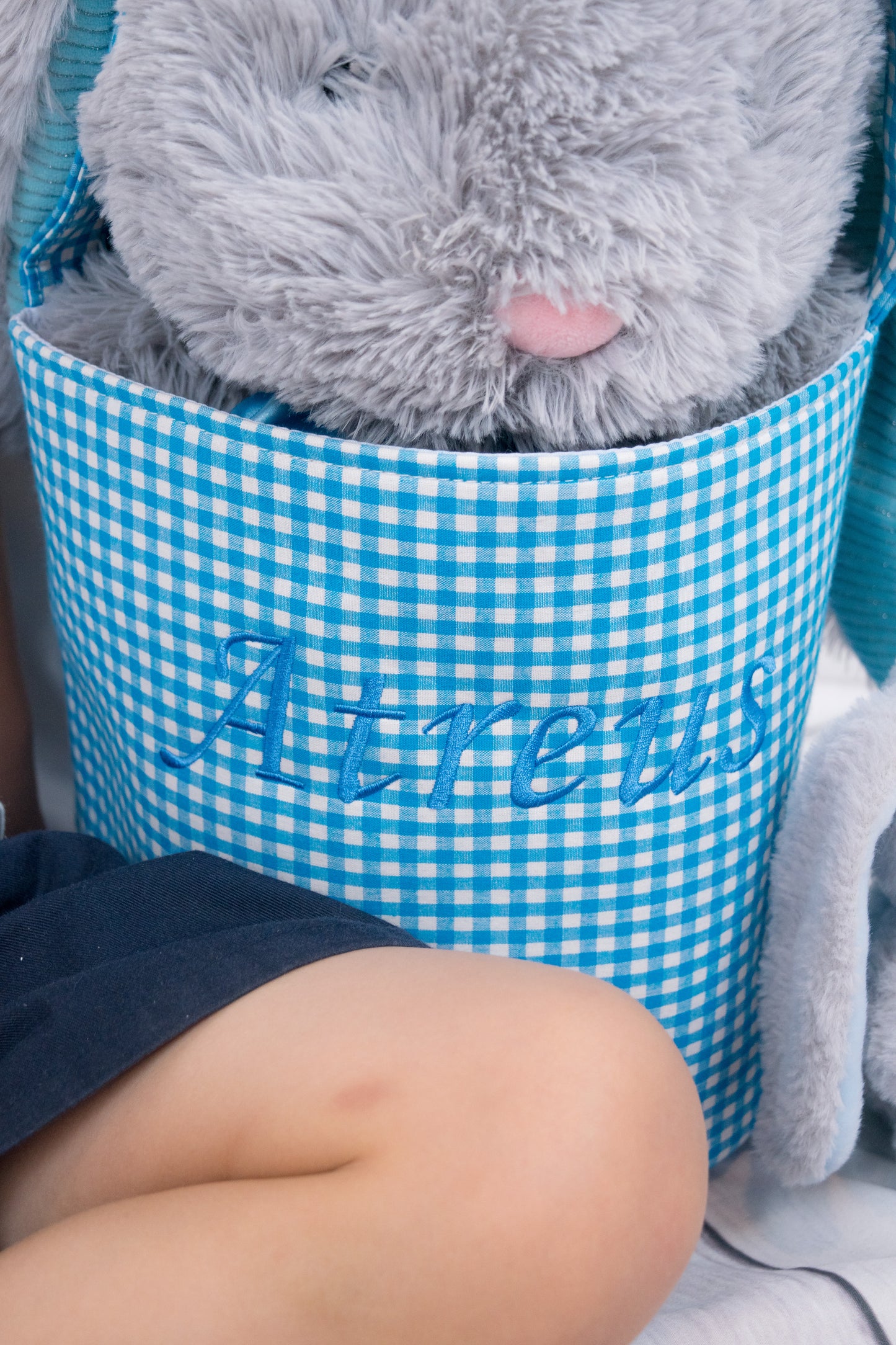 Personalised Embroidered Checkered Bag