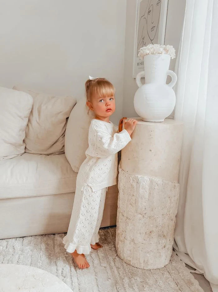 Freckles By Fo - Mila Pointelle Cotton Sweater - Little Hero Kids