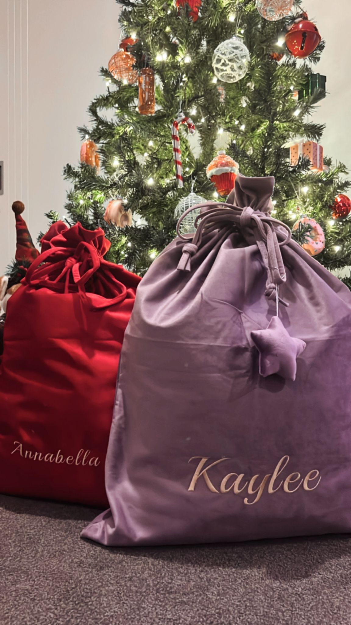 Personalised Embroidered Velvet Christmas Sack
