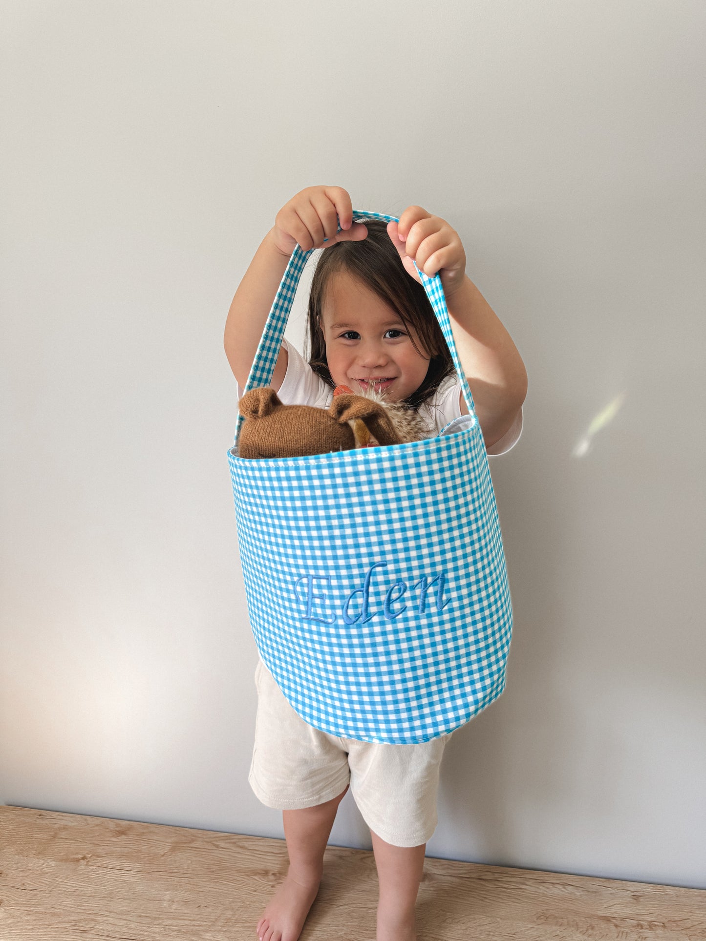 Personalised Embroidered Checkered Bag