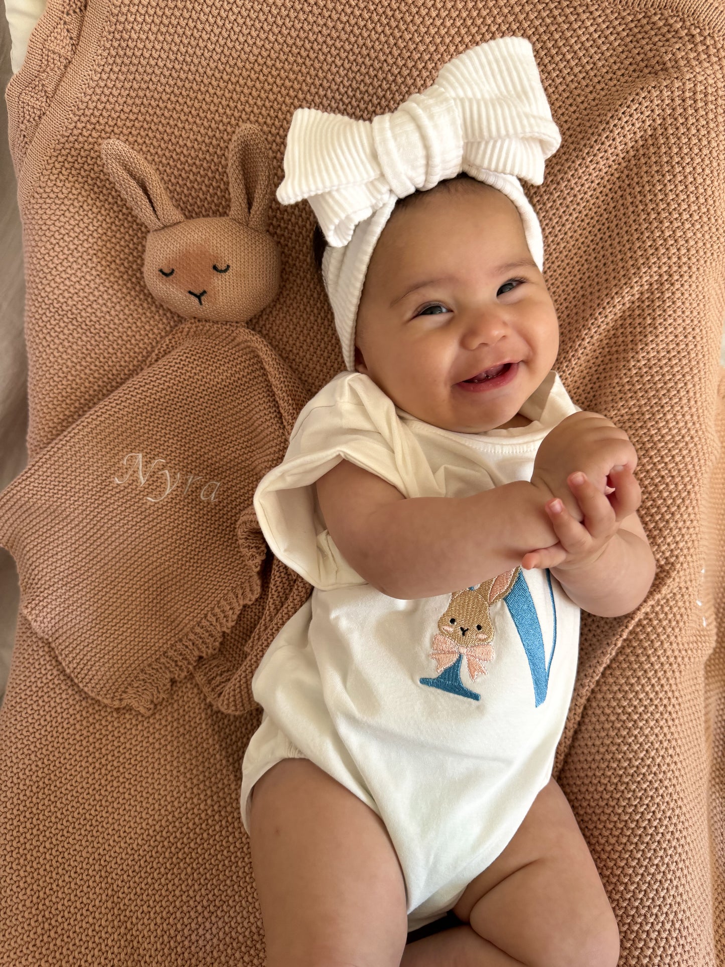 Personalised Embroidered Bunny Comforter