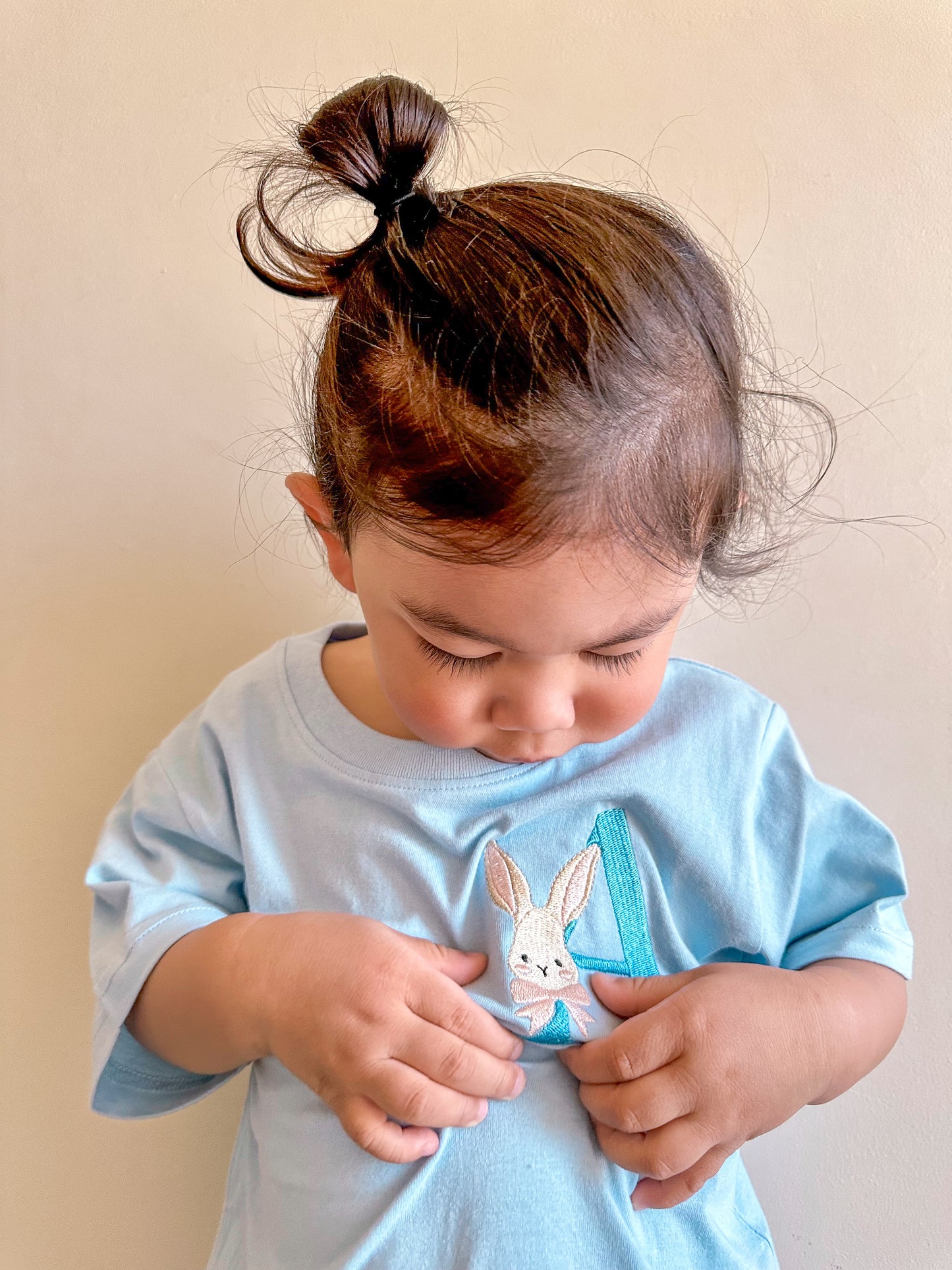 Personalised Embroidered Bunny Initial T-Shirt