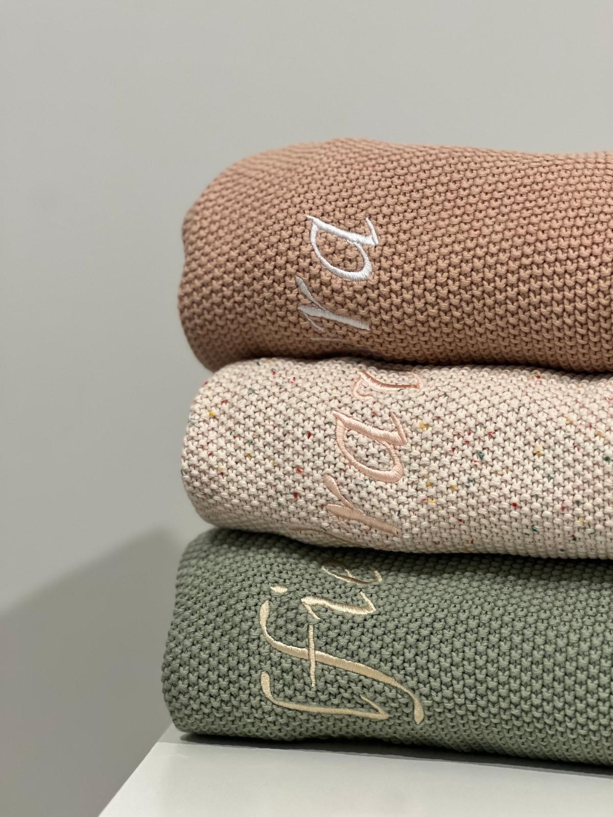 Personalised Embroidered Bunny Cuddly + Baby Blanket