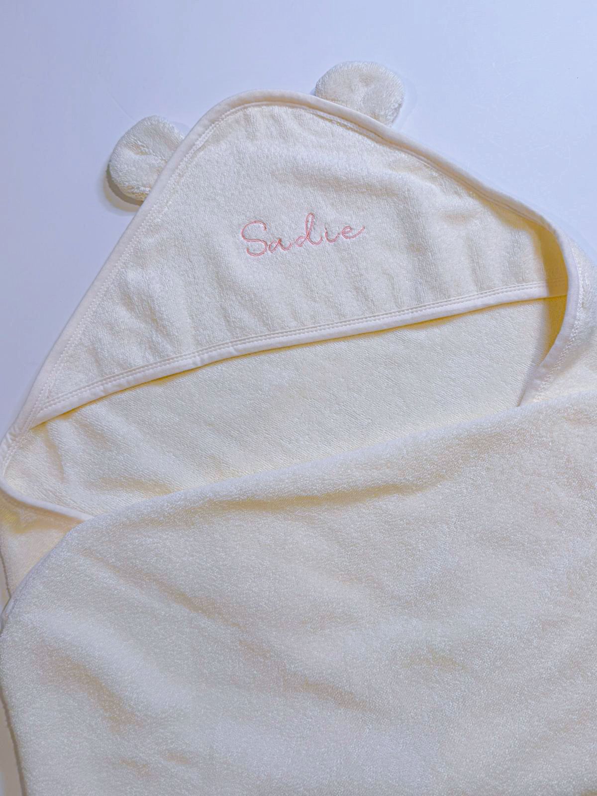 Personalised Embroidered Organic Cotton Baby Hooded Towel