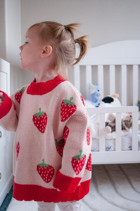 Tilly Strawberry Knit – Kids Sweater