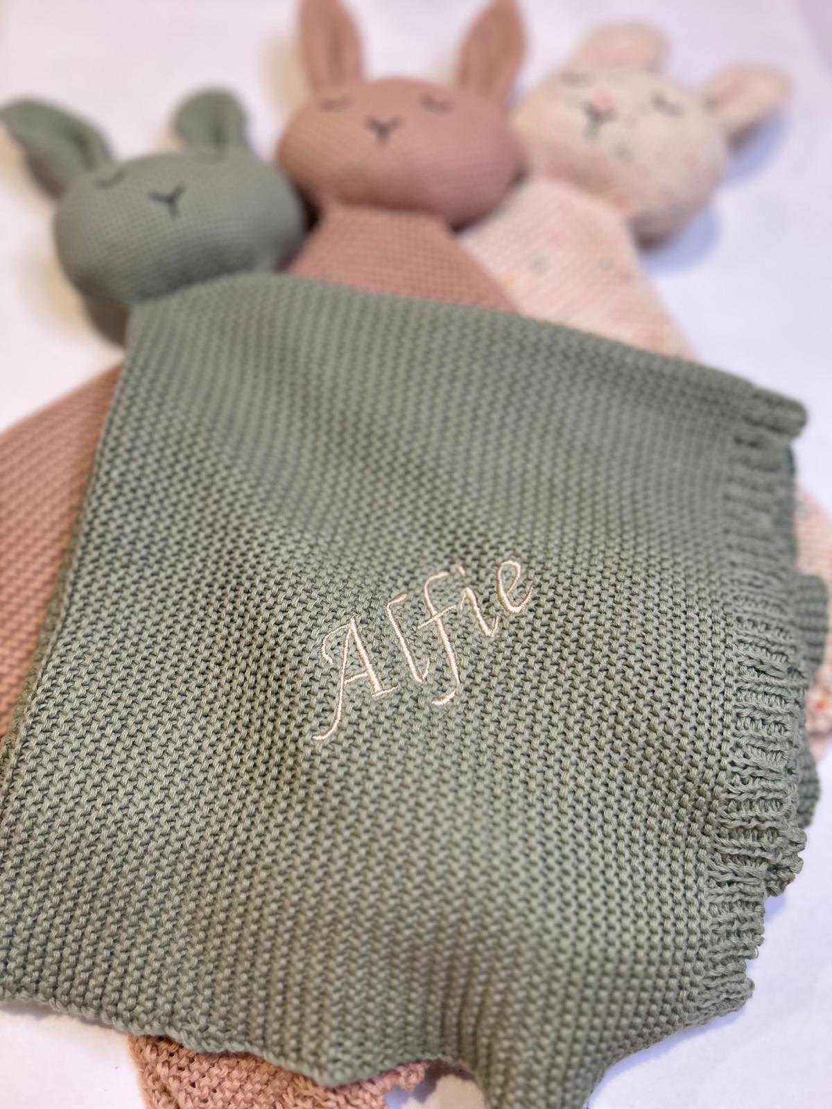 Personalised Embroidered Bunny Comforter