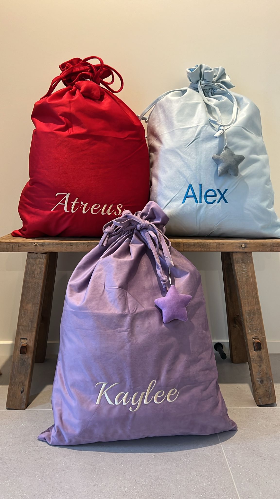 Personalised Embroidered Velvet Christmas Sack