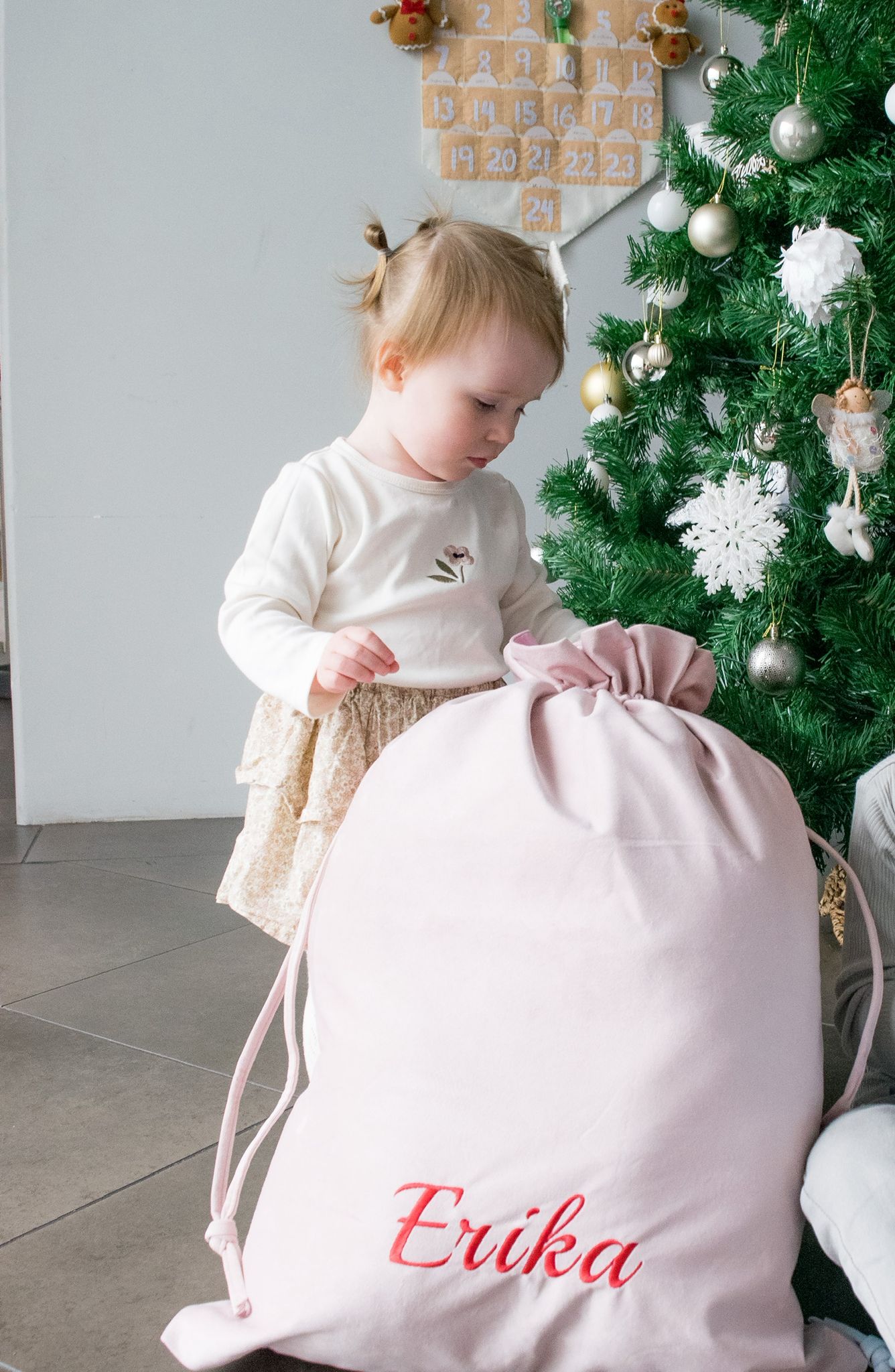 Personalised Embroidered Velvet Christmas Sack