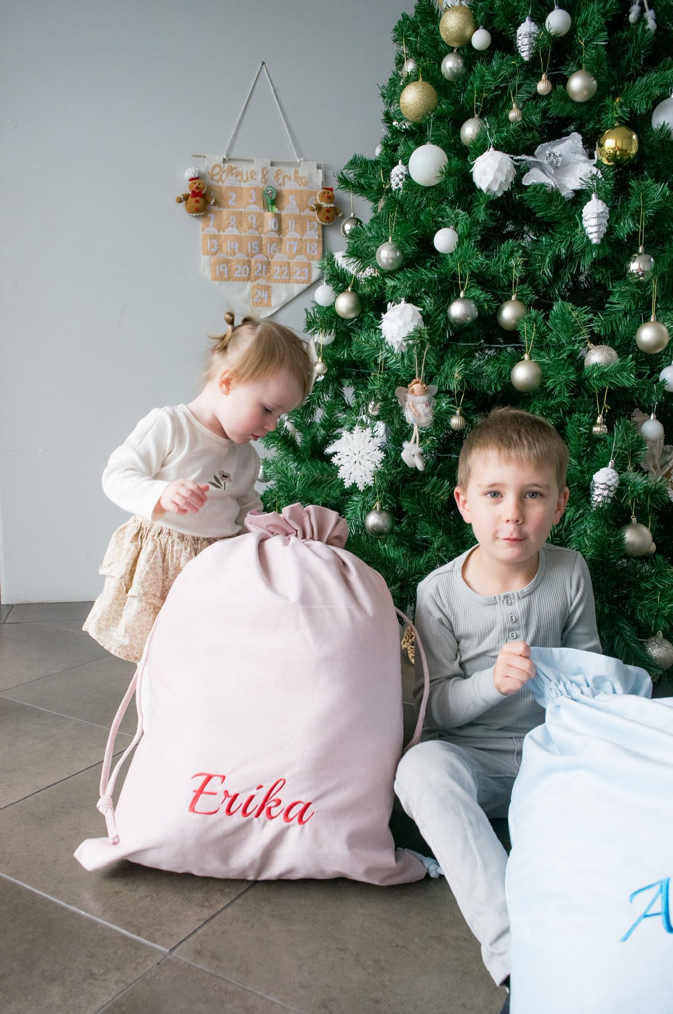 Personalised Embroidered Velvet Christmas Sack