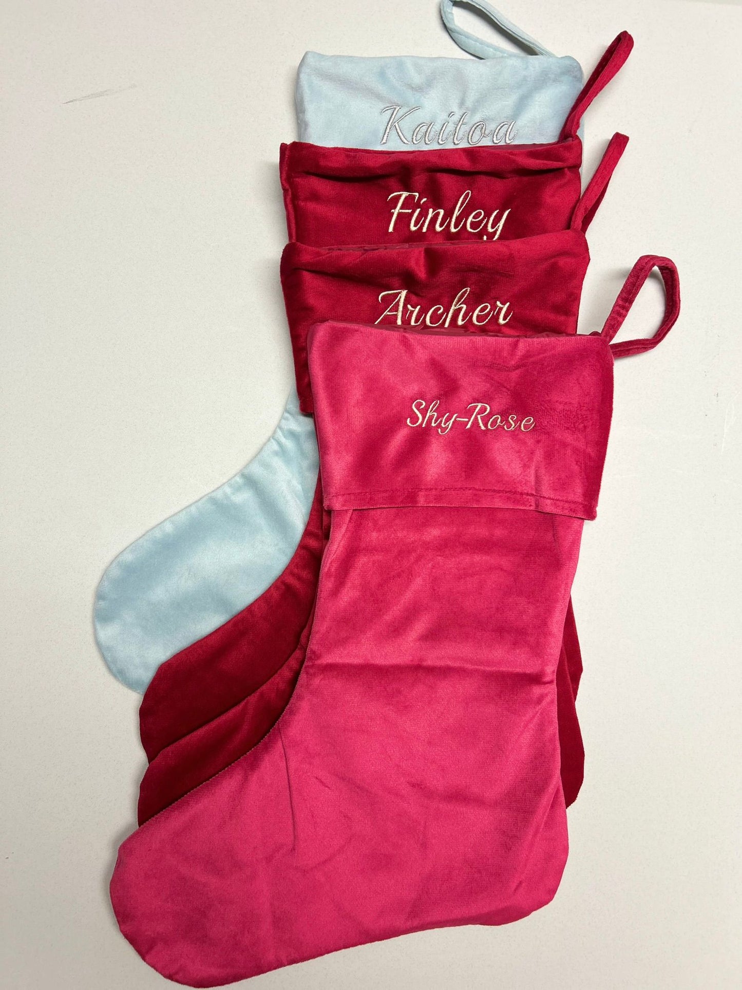 Personalised Embroidered Velvet Christmas Sock