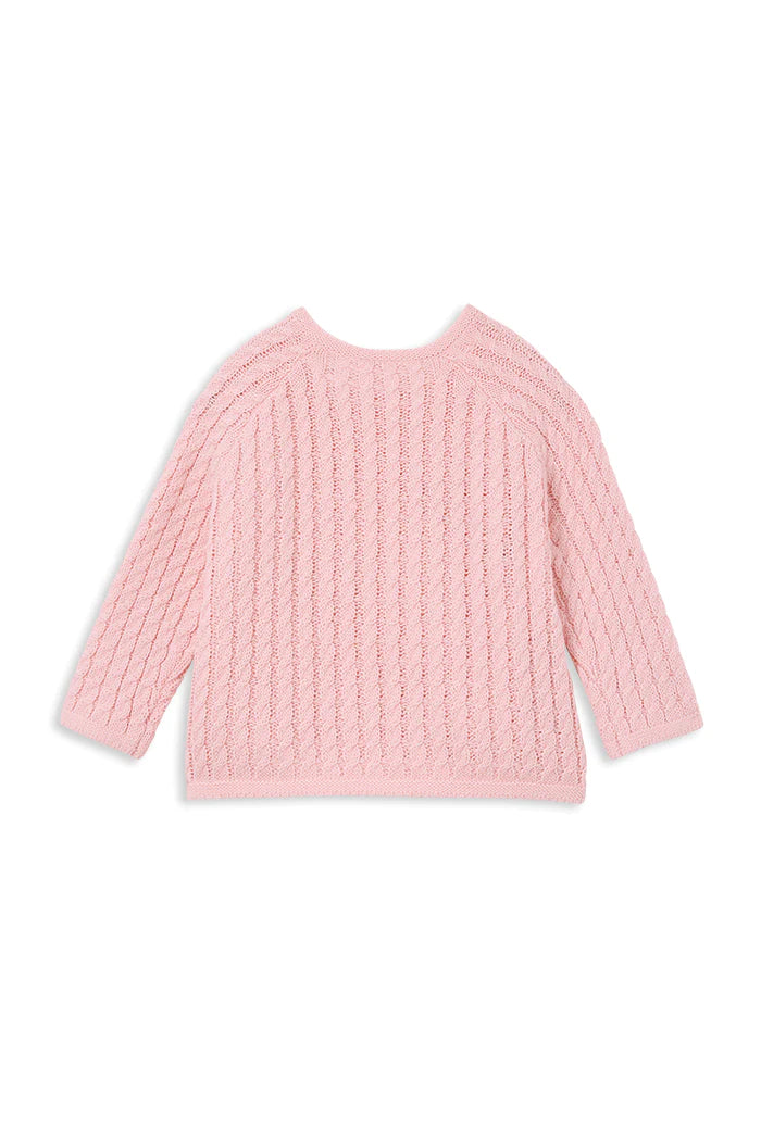 MILKY Powder Pink Knit Cardigan - Little Hero Kids