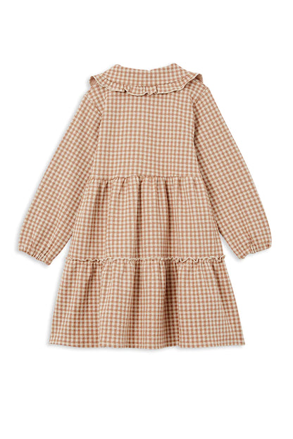 MILKY Check Tiered Collared Dress - Little Hero Kids