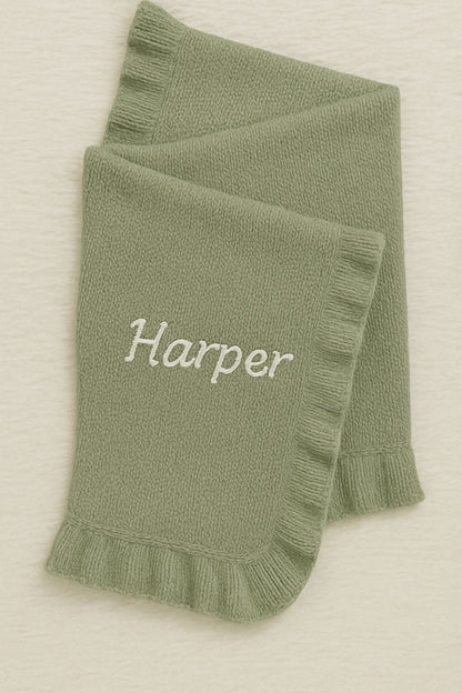 Personalised Embroidered Bunny Cuddly + Baby Blanket