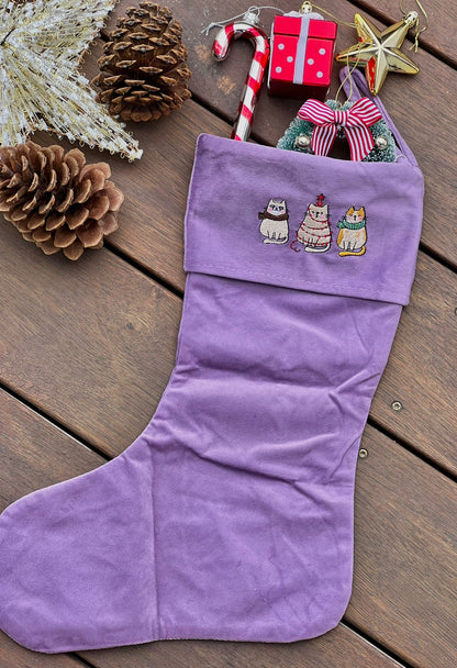 Personalized Embroidered Velvet Christmas Sock