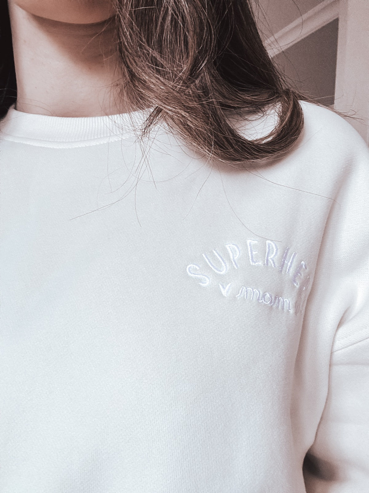 Super Hero Mum Embroidered Crewneck Sweater