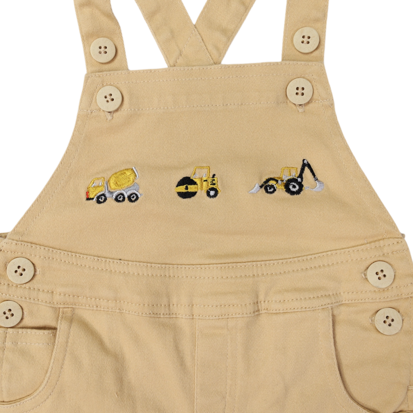 Korango - Truck and Diggers Embroidered Shortall Sand