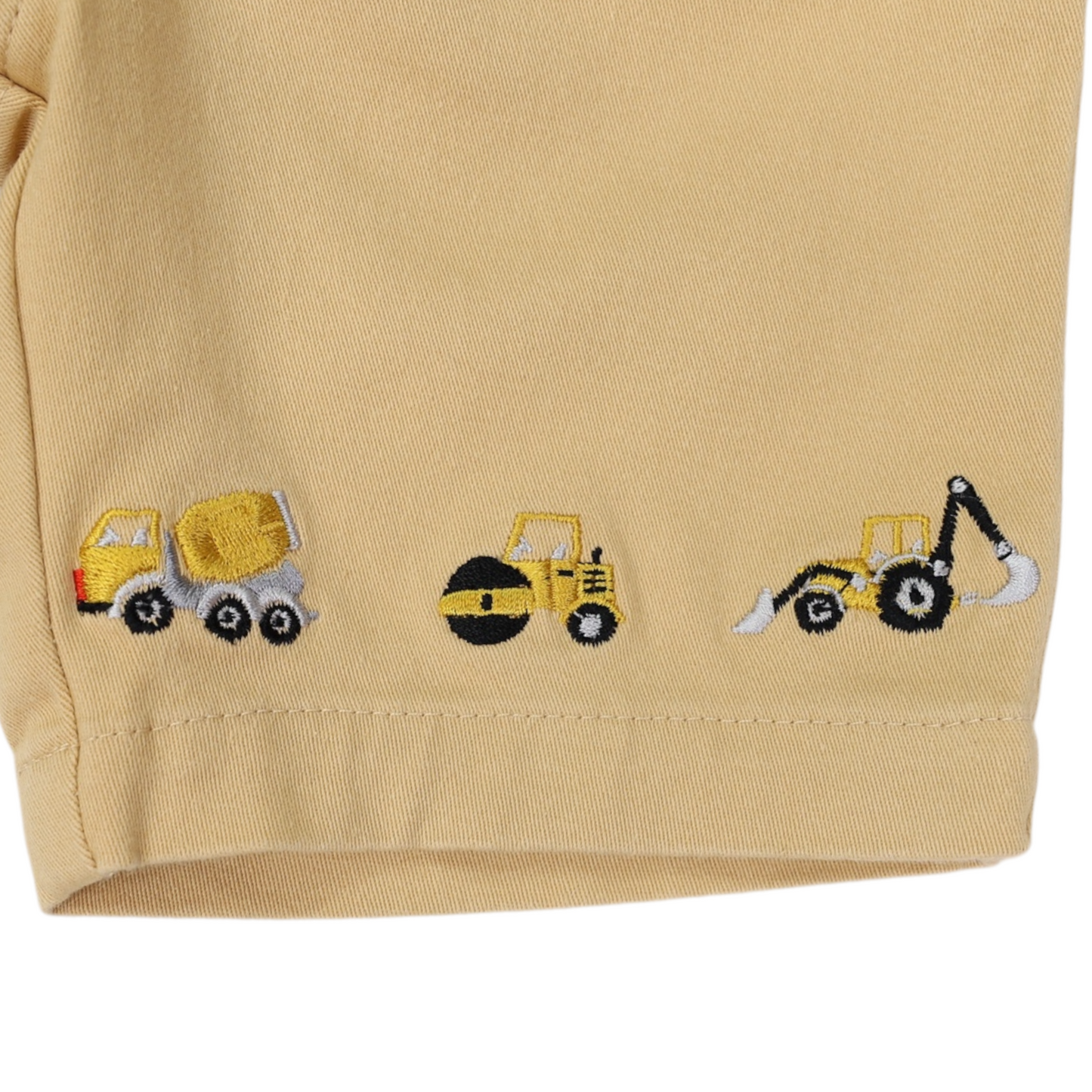 Korango - Truck and Diggers Embroidered Twill Short Sand