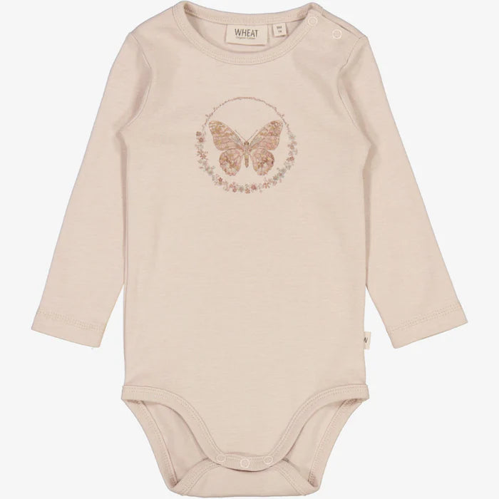 Wheat - Long-sleeved bodysuit- Butterfly - Little Hero Kids