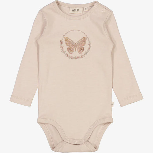 Wheat - Long-sleeved bodysuit- Butterfly - Little Hero Kids