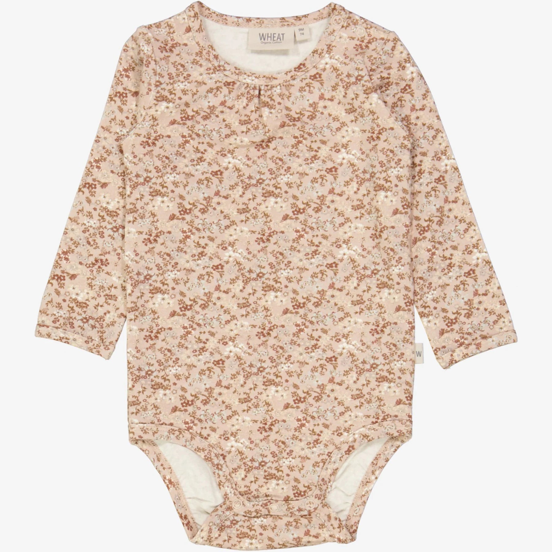 Wheat - Long Sleeve Bodysuit - Pale Lilac Flowers - Little Hero Kids