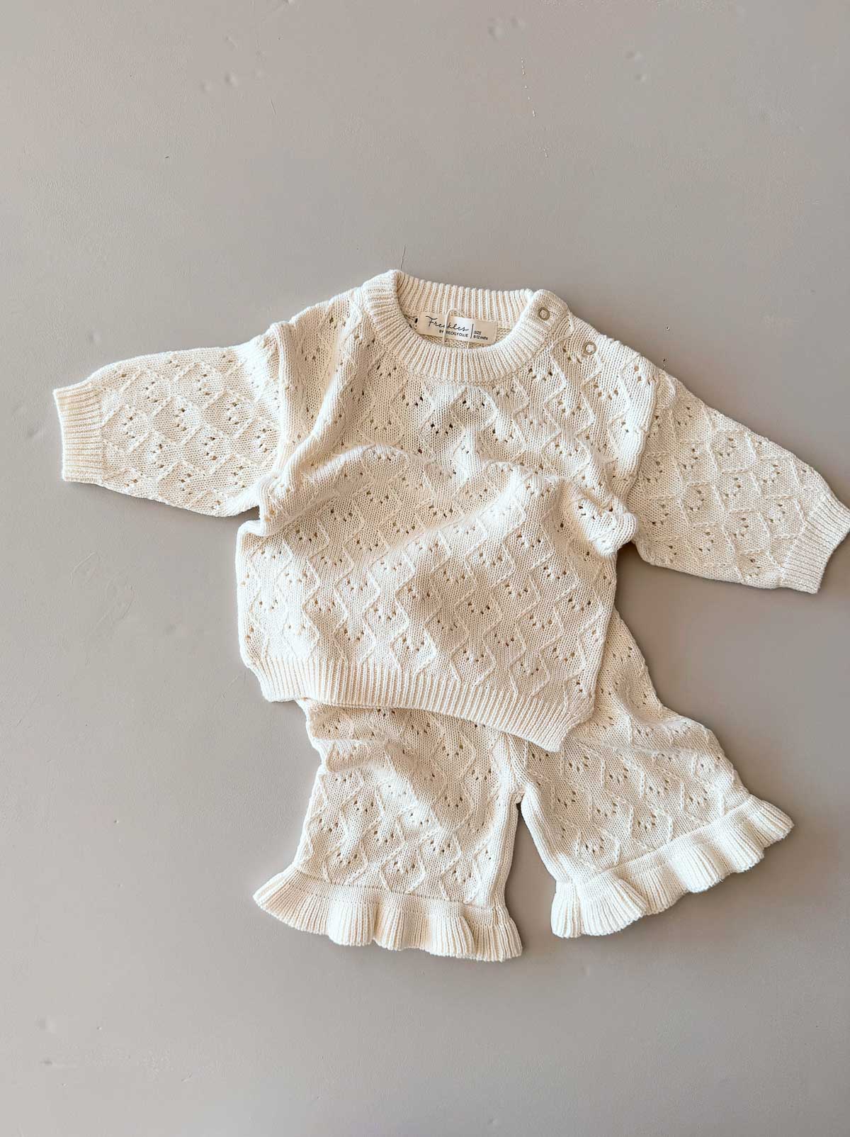 Freckles By Fo - Mila Pointelle Cotton Sweater - Little Hero Kids