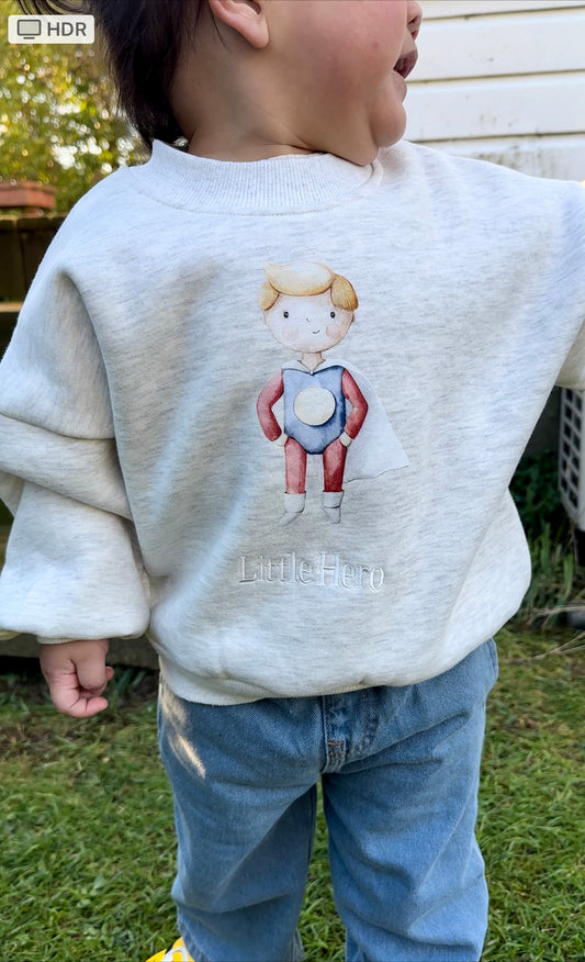 Little Hero Boy Crewneck Sweater