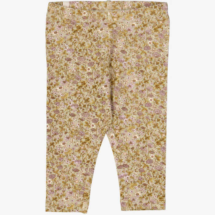 Wheat - Jersey Leggings- Fossil flowers - Little Hero Kids