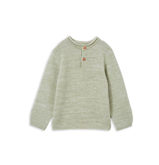 MILKY Olive Knit Henley - Little Hero Kids