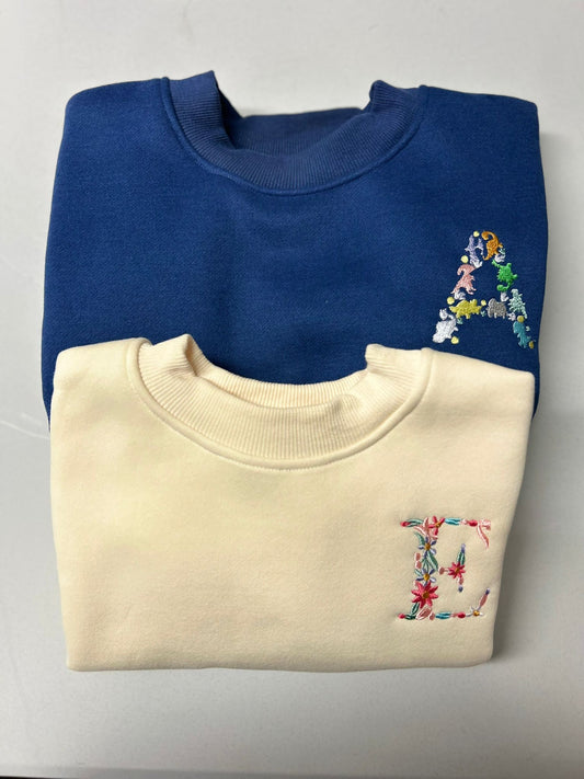 Personalised Initials Sweater – Dino & Floral Edition