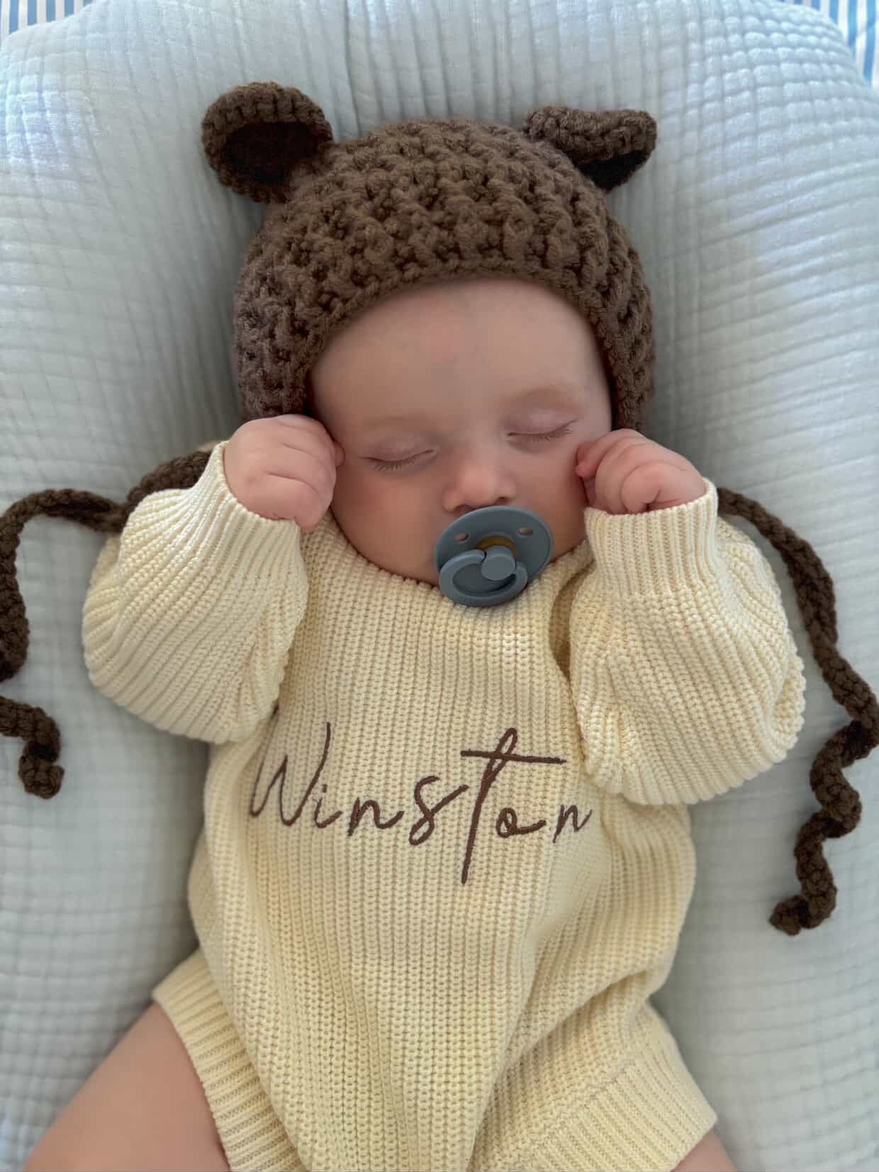Personalised Embroidered Organic Cotton Knit Romper