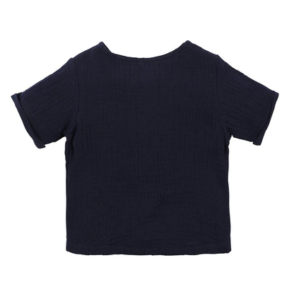 Bebe by Minihaha - Navy Crinkle Top - - Little Hero Kids