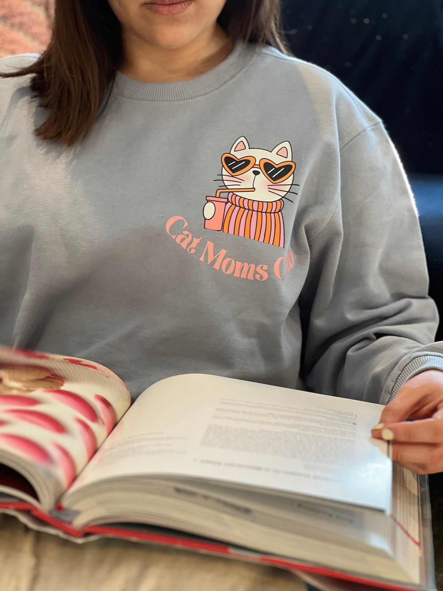 Cat Moms Club Crewneck Sweater by Little Hero Kids