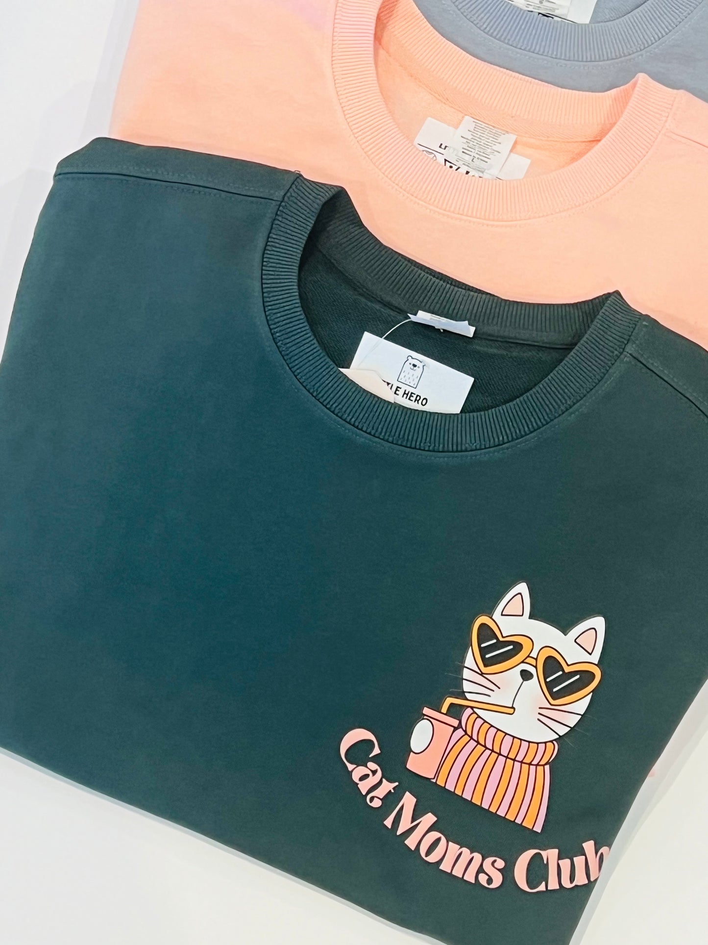 Cat Moms Club Crewneck Sweater by Little Hero Kids