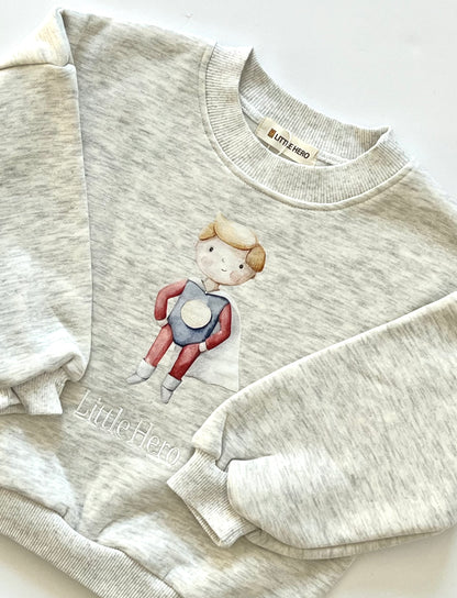 Little Hero Boy Crewneck Sweater