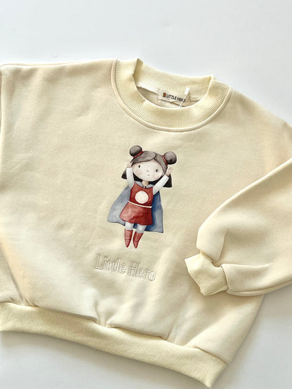 Little Hero Girl Crewneck Sweater