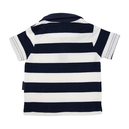 Bold Stripe Polo - Navy - Little Hero Kids