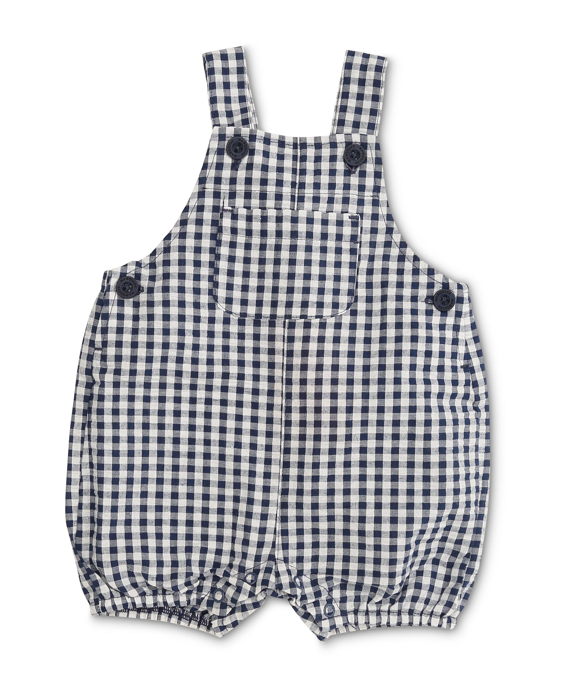 Navy Gingham Overalls - Little Hero Kids