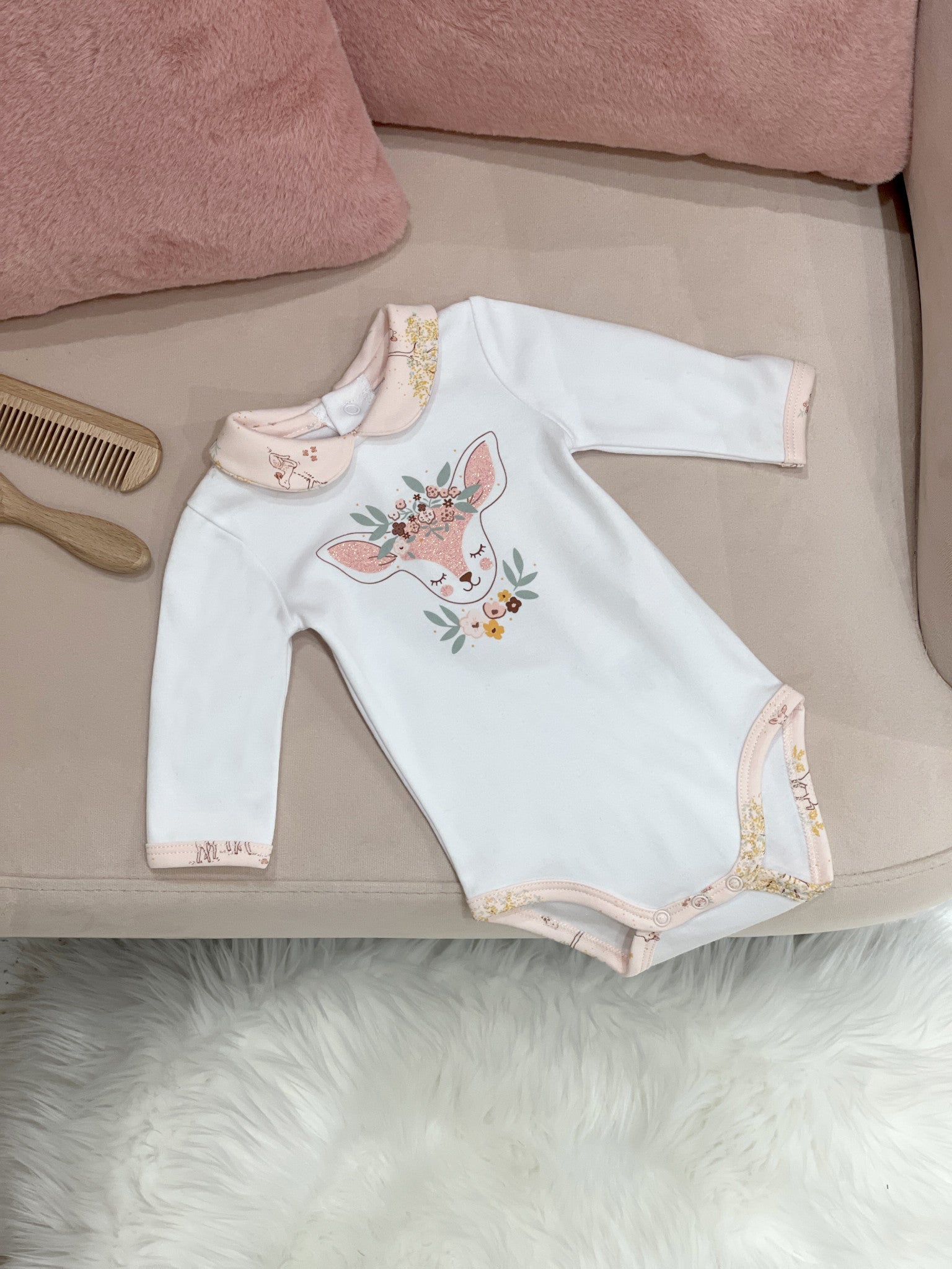 Carrement Beau, Deer Print Bodysuit - Little Hero Kids