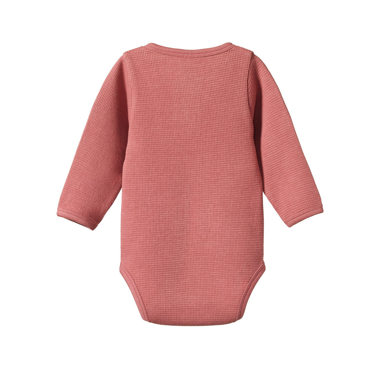 Waffle Henley Long Sleeve Bodysuit Rose Clay - Little Hero Kids