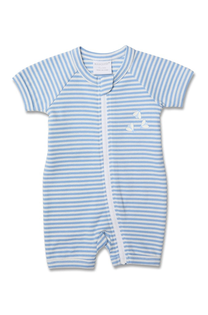 Sky Stripe Short Sleeve Romper - Little Hero Kids