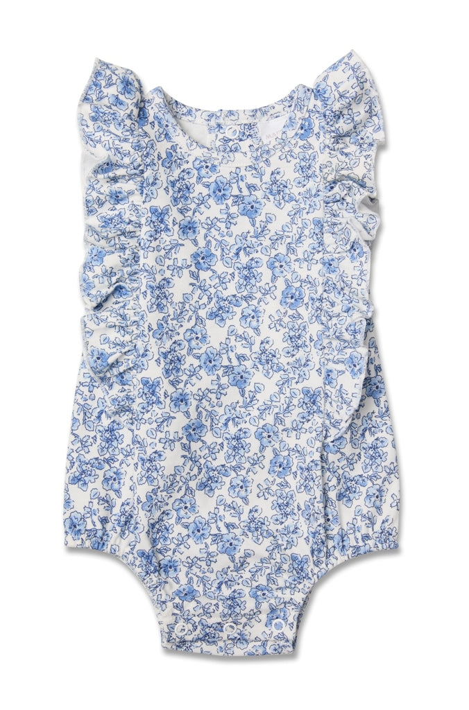 Blue Flutter Floral bodysuit - Little Hero Kids