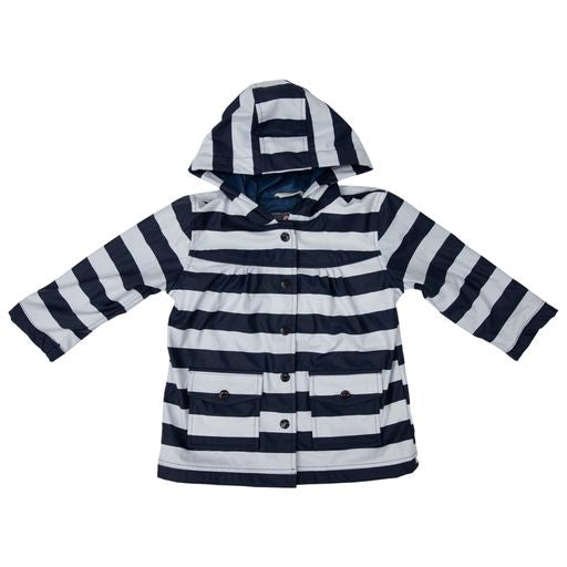 Navy and White Stripe Raincoat - Little Hero Kids