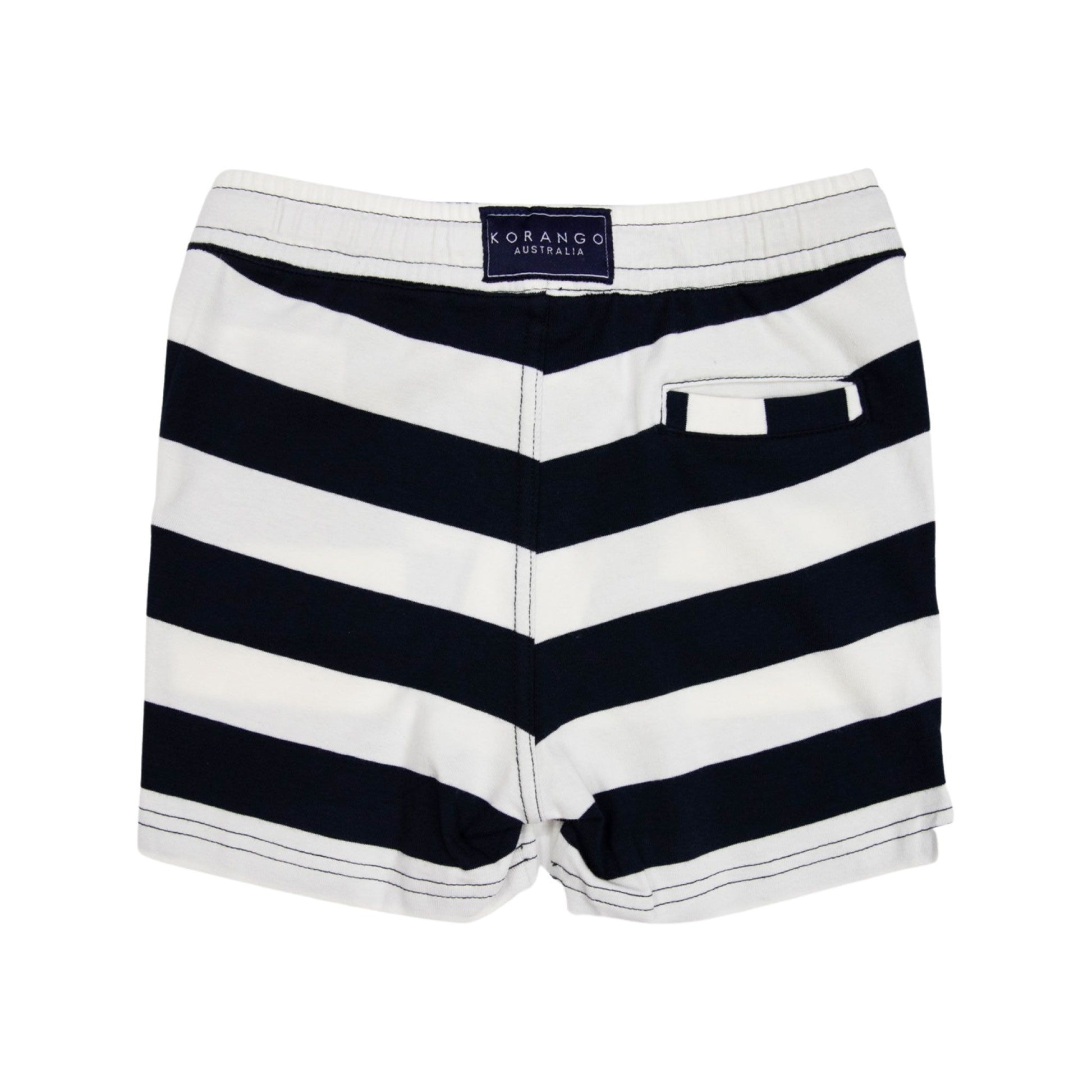 Korango Stripe Cotton Shorts - Navy - Little Hero Kids