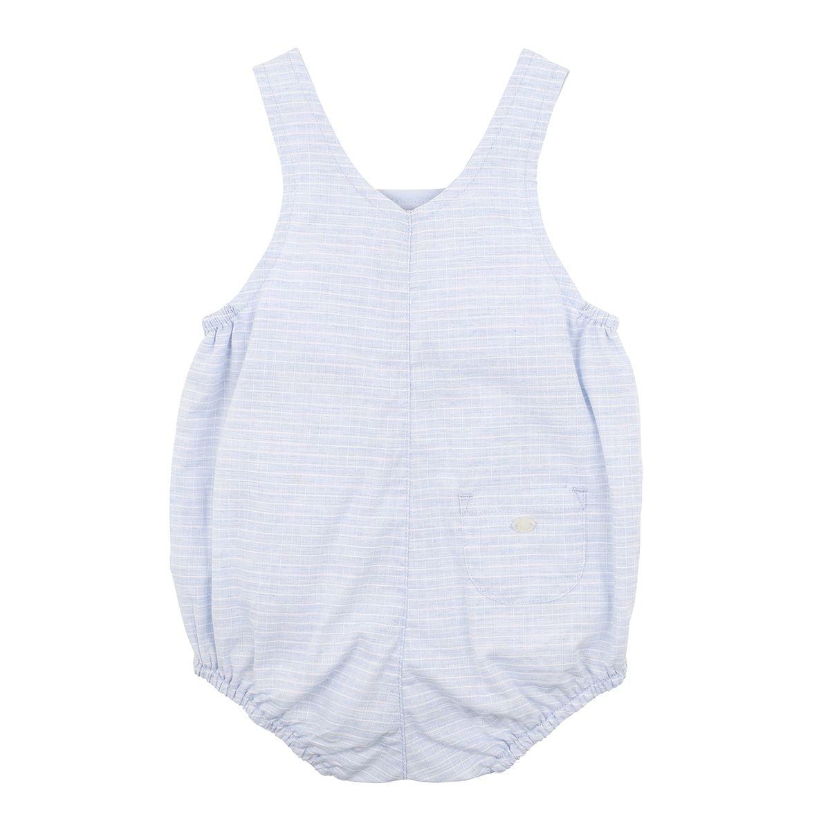 Pale Blue Buttonfront Romper - Little Hero Kids